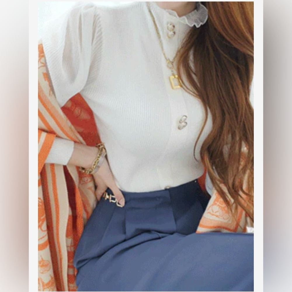 🥰🦊🍭New sexy Soft feminine white blouse